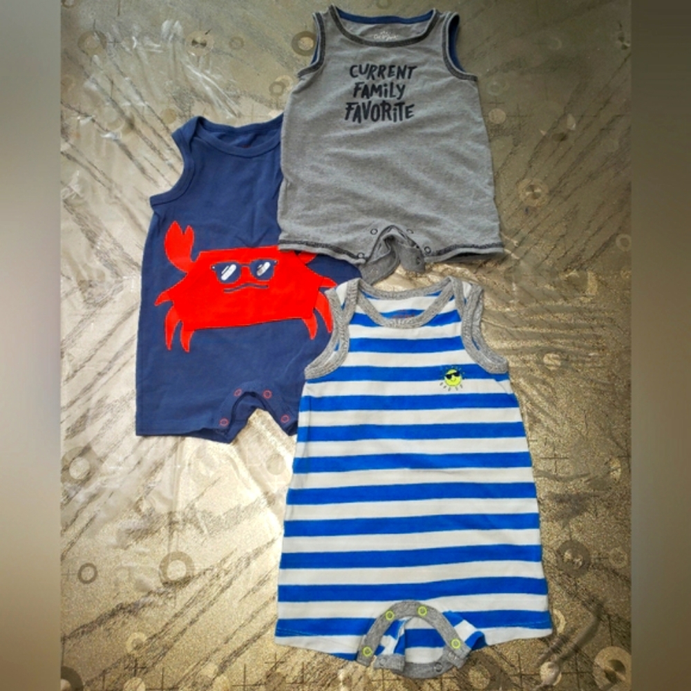 Baby Cat&Jack Romper Bundle (0-6M)